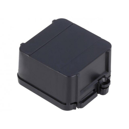 12.0000008; Enclosure: junction box; X: 44.5mm; Y: 57mm; Z: 25mm; black; ITALTRONIC