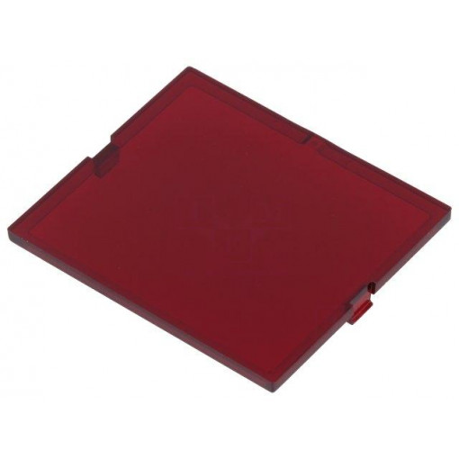P05030821F; Front panel; without frame,with holder; semi-transparent red; ITALTRONIC