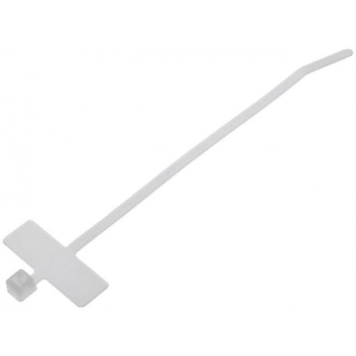 111-81821; Cable tie; with label; L: 100mm; W: 2.3mm; polyamide; 80N; natural; HELLERMANNTYTON