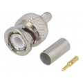 J01000A1256; Plug; BNC; male; straight; 50Ω; RG223,RG400; crimped; for cable; TELEGÄRTNER