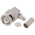 J01000A1257; Plug; BNC; male; angled 90°; 50Ω; B9907,RG58C/U; soldering,crimped; TELEGÄRTNER