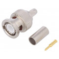 J01000F1255Y; Plug; BNC; male; straight; 50Ω; crimped; for cable; polyetylene; TELEGÄRTNER