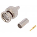 J01002A0030; Plug; BNC; male; straight; 75Ω; crimped; for cable; teflon; TELEGÄRTNER