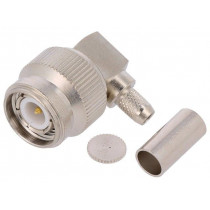 J01010A0005; Plug; TNC; male; angled 90°; 50Ω; B9907,KX15,RG141,RG58C/U; teflon; TELEGÄRTNER