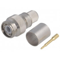 J01010A0052; Plug; TNC; male; straight; 50Ω; RG214; crimped; for cable; teflon; TELEGÄRTNER