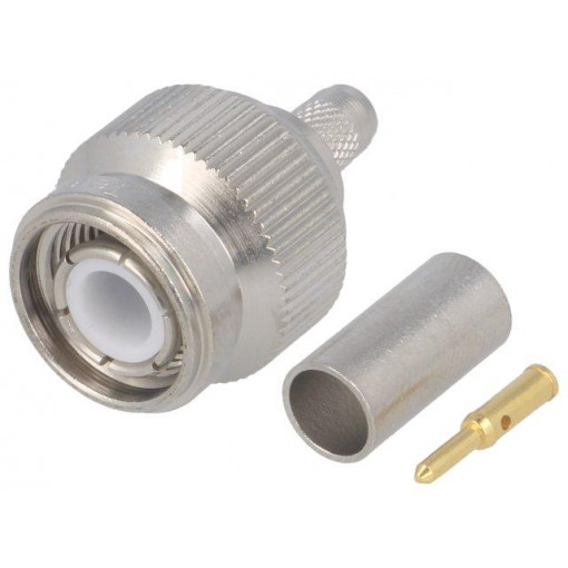 J01010A2255; Plug; TNC; male; straight; 50Ω; B9907,KX15,LMR195,RG58C/U; crimped; TELEGÄRTNER