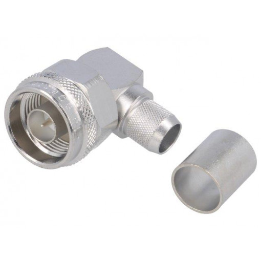 J01020A0046; Plug; N; male; angled 90°; 50Ω; RG213; soldering,crimped; for cable; TELEGÄRTNER J01020A0046; Plug; N; male; angled 90°; 50Ω; RG213; soldering,crimped; for cable; TELEGÄRTNER