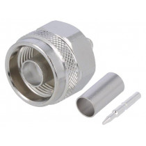 J01020A0113; Plug; N; male; straight; 50Ω; RG223,RG400; crimped; for cable; TELEGÄRTNER