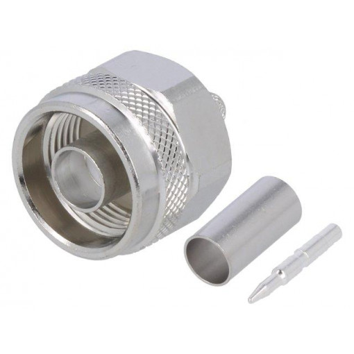 J01020A0113; Plug; N; male; straight; 50Ω; RG223,RG400; crimped; for cable; TELEGÄRTNER