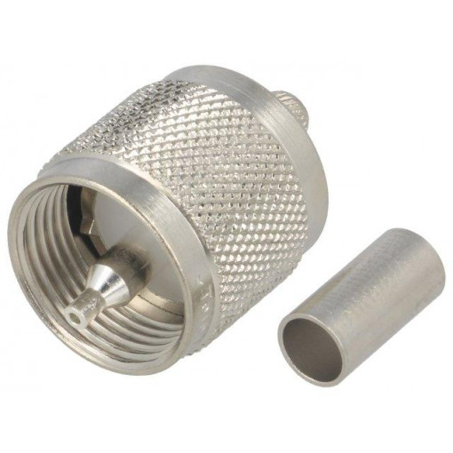 J01040A0001; Plug; UHF (PL-259); male; straight; crimped; for cable; 50Ω; TELEGÄRTNER