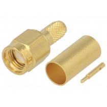 J01150A0031; Plug; SMA; male; straight; 50Ω; RG142,RG223; soldering,crimped; TELEGÄRTNER