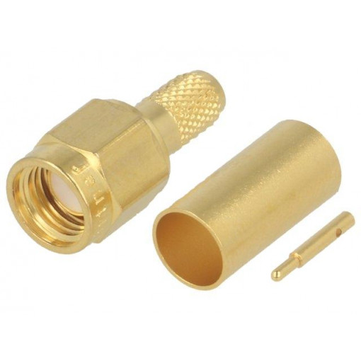 J01150A0031; Plug; SMA; male; straight; 50Ω; RG142,RG223; soldering,crimped; TELEGÄRTNER