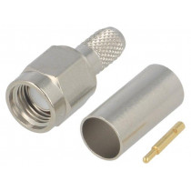 J01150A0039; Plug; SMA; male; straight; 50Ω; RG142,RG223,RG400; for cable; TELEGÄRTNER