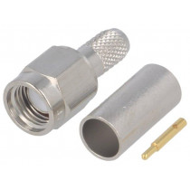 J01150A0049; Plug; SMA; male; straight; 50Ω; RG58C/U; soldering,crimped; teflon; TELEGÄRTNER J01150A0049; Plug; SMA; male; straight; 50Ω; RG58C/U; soldering,crimped; teflon; TELEGÄRTNER