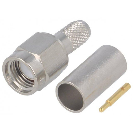 J01150A0049; Plug; SMA; male; straight; 50Ω; RG58C/U; soldering,crimped; teflon; TELEGÄRTNER