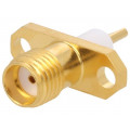 J01151A0151; Socket; SMA; female; straight; 50Ω; soldering; teflon; gold-plated; TELEGÄRTNER