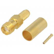 J01151A0611; Plug; SMA; female; straight; 50Ω; RG142,RG223,RG400; for cable; TELEGÄRTNER