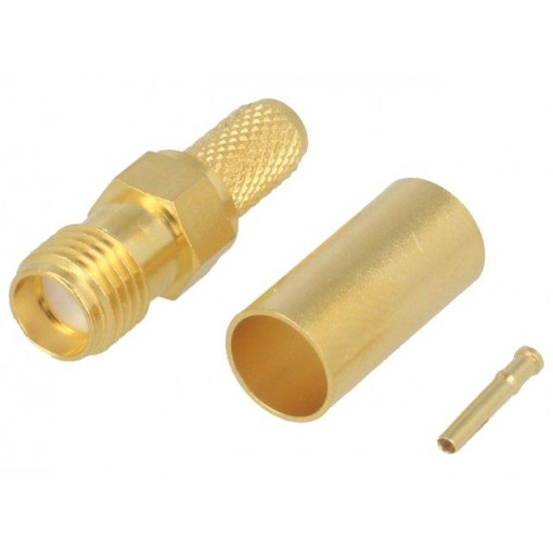 J01151A0611; Plug; SMA; female; straight; 50Ω; RG142,RG223,RG400; for cable; TELEGÄRTNER