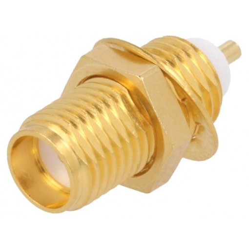 J01151A0741; Socket; SMA; female; straight; 50Ω; soldering; teflon; gold-plated; TELEGÄRTNER