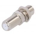 J01602A0000; Coupler; F socket x2; 75Ω; for panel mounting,screwed; 3GHz; TELEGÄRTNER