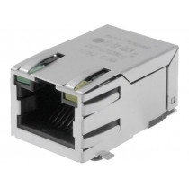 J3011G21DNL; Socket; RJ45; PIN: 8; shielded,with LED; gold-plated; Layout: 8p8c; PULSE