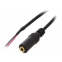 ; Cable; gold-plated; wires,Jack 3.5mm 3pin socket; 0.8m; black; 4CARMEDIA