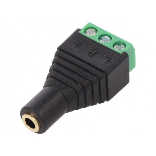 JACK3.5S-F-TB; Transition: adapter; Jack 3.5mm 3pin socket,terminal block; 