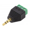 JACK3.5S-M-TB; Transition: adapter; Jack 3.5mm 3pin plug,terminal block; PIN: 3; 