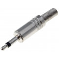 ; Plug; Jack 3,5mm; male; mono; straight; for cable; soldering; 