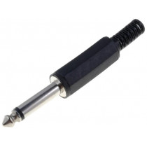 ; Plug; Jack 6,3mm; male; mono; with strain relief; straight; 
