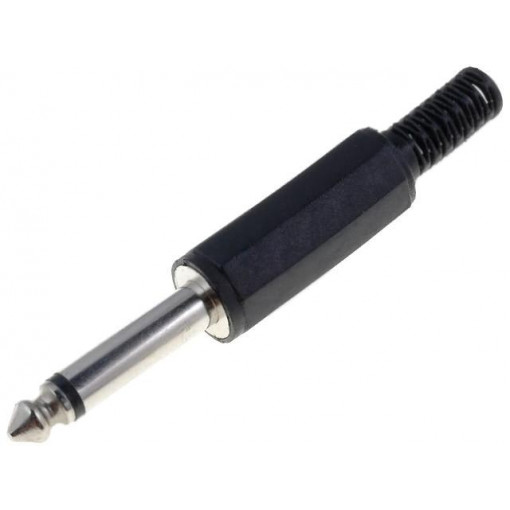 ; Plug; Jack 6,3mm; male; mono; with strain relief; straight; 