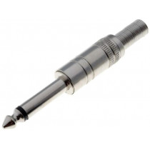 ; Plug; Jack 6,3mm; male; mono; with strain relief; straight; 