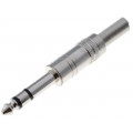 ; Plug; Jack 6,3mm; male; stereo; with strain relief; straight; 