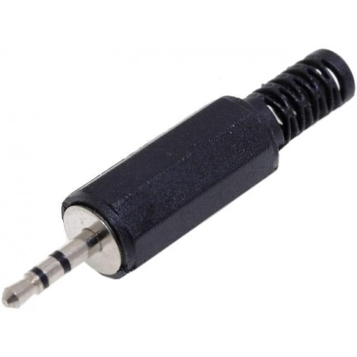 ; Plug; Jack 2,5mm; male; stereo; with strain relief; straight; 
