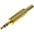 ; Plug; Jack 3,5mm; male; stereo; with strain relief; straight; 