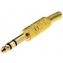 ; Plug; Jack 6,3mm; male; stereo; with strain relief; straight; 