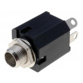 ; Socket; Jack 6,3mm; mono; straight; for panel mounting; 10mm; 