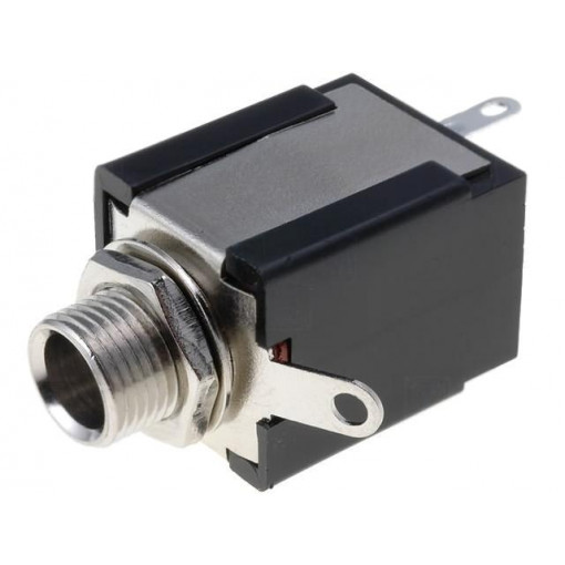 JC-117; Socket; Jack 6,3mm; stereo; straight; for panel mounting; 10mm; NINIGI