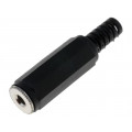 ; Plug; Jack 3,5mm; female; stereo; with strain relief; straight; 