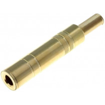 ; Plug; Jack 6,35mm; female; stereo; with strain relief; straight; 