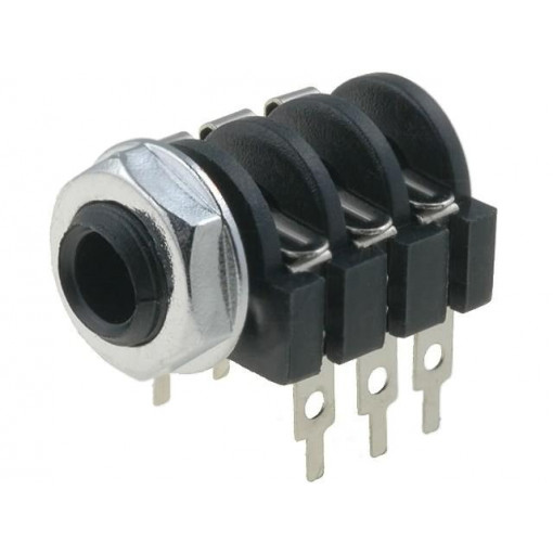 JC-214; Socket; Jack 6,3mm; female; stereo; high,with on/off switch; THT; NINIGI