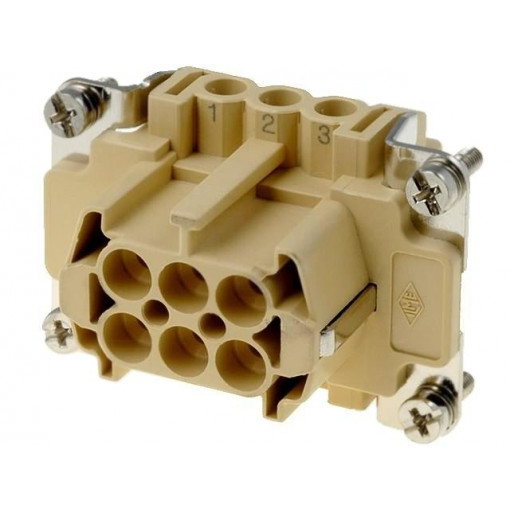 JNEF 06; Connector: rectangular; female; JEI; PIN: 6; 6+PE; size 44.27; 16A; ILME