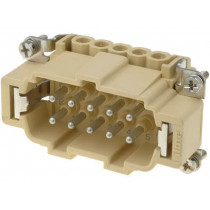 JNEM 10; Connector: rectangular; male; JEI; PIN: 10; 10+PE; size 57.27; 16A; ILME