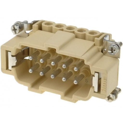 JNEM 10; Connector: rectangular; male; JEI; PIN: 10; 10+PE; size 57.27; 16A; ILME