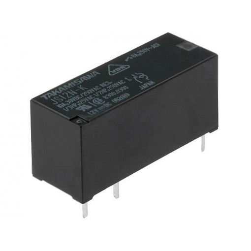JS-12N-K; Relay: electromagnetic; SPDT; Ucoil: 12VDC; 8A/250VAC; 8A/24VDC; 8A; FUJITSU