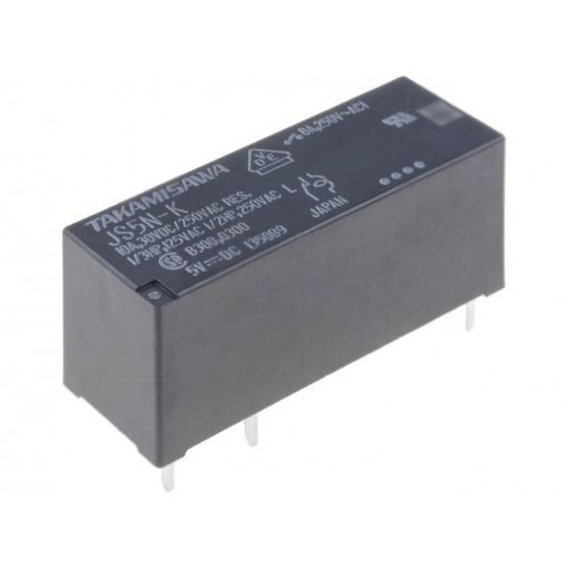 JS-5N-K; Relay: electromagnetic; SPDT; Ucoil: 5VDC; 8A/250VAC; 8A/24VDC; 8A; FUJITSU