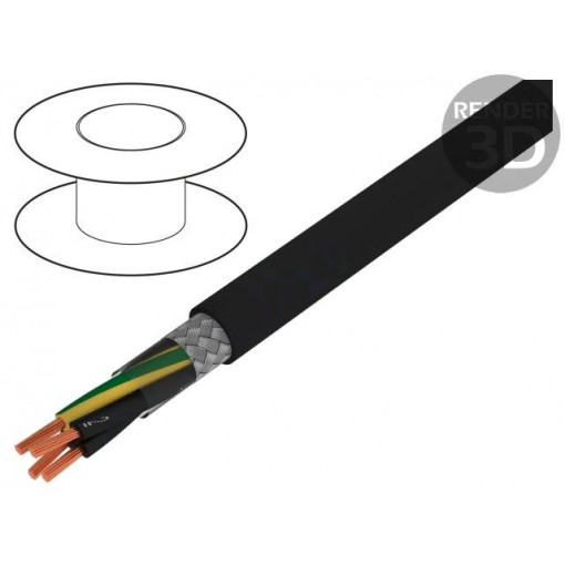 10952; Wire; JZ-500-C; 4G1mm2; tinned copper braid; PVC; black; 300/500V; HELUKABEL