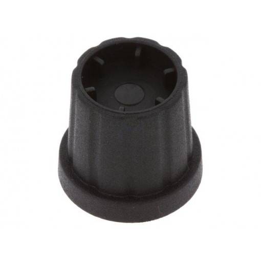 CL178886; Knob; with flange; plastic; Øshaft: 6.35mm; Ø16.5x19.2mm; black; CLIFF