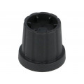 CL178883; Knob; with flange; plastic; Øshaft: 6mm; Ø16.5x19.2mm; black; CLIFF