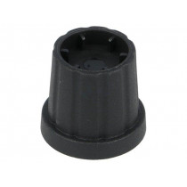 CL178883; Knob; with flange; plastic; Øshaft: 6mm; Ø16.5x19.2mm; black; CLIFF